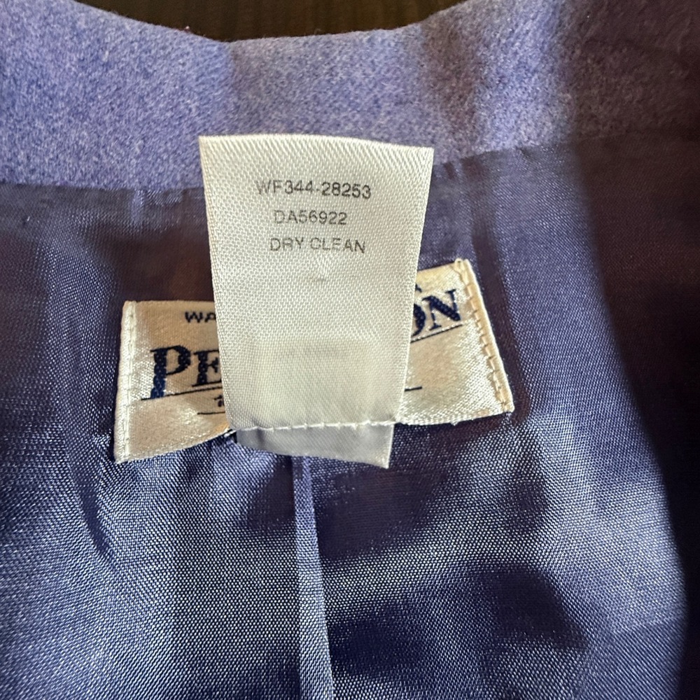 Vtg Pendleton Wool Blazer Jacket Womens 18W Plus Purple Periwinkle USA Made - Picture 7 of 10